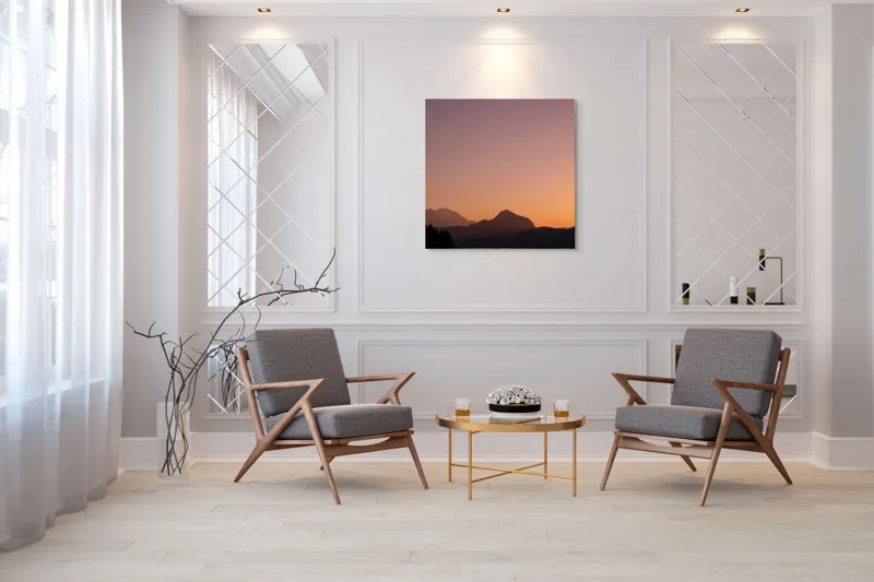 Tablou Canvas peisaj munți amurg pe munți, 100 x 100 cm – poza 7