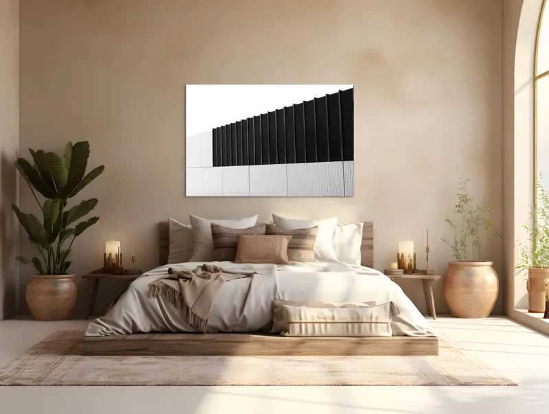 Tablou Canvas Umbre și texturi pe un zid urban, artă abstractă modernă, 150 x 100 cm – poza 4