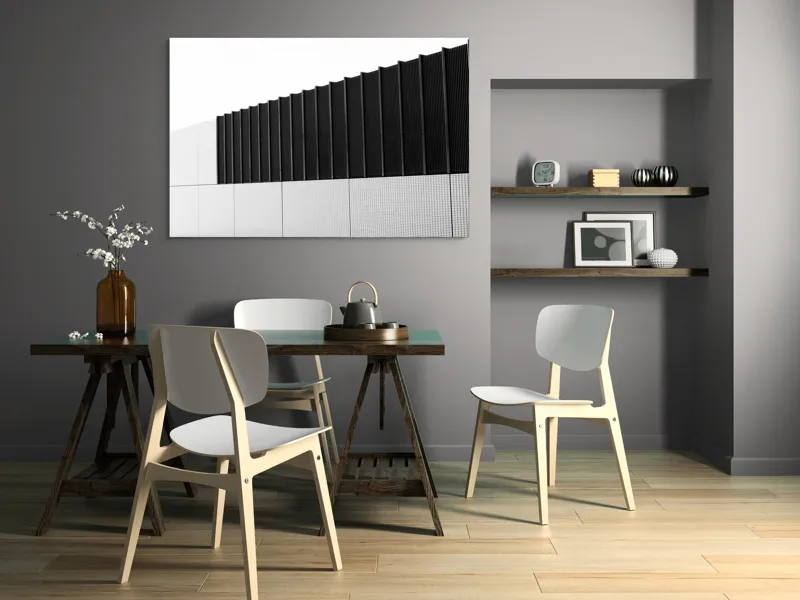 Tablou Canvas Umbre și texturi pe un zid urban, artă abstractă modernă, 150 x 100 cm – poza 5