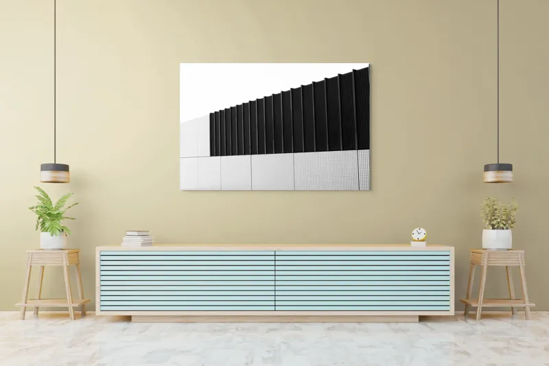 Tablou Canvas Umbre și texturi pe un zid urban, artă abstractă modernă, 150 x 100 cm – poza 6