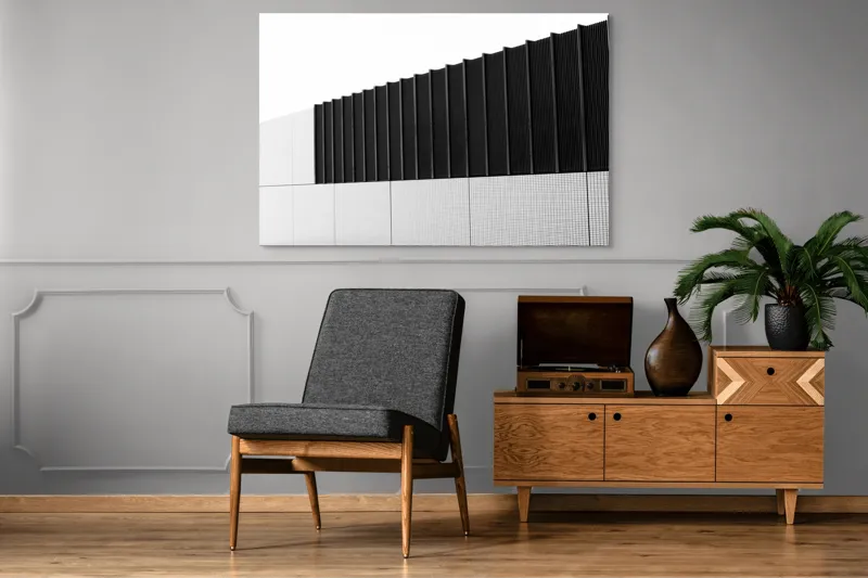 Tablou Canvas Umbre și texturi pe un zid urban, artă abstractă modernă, 150 x 100 cm – poza 8