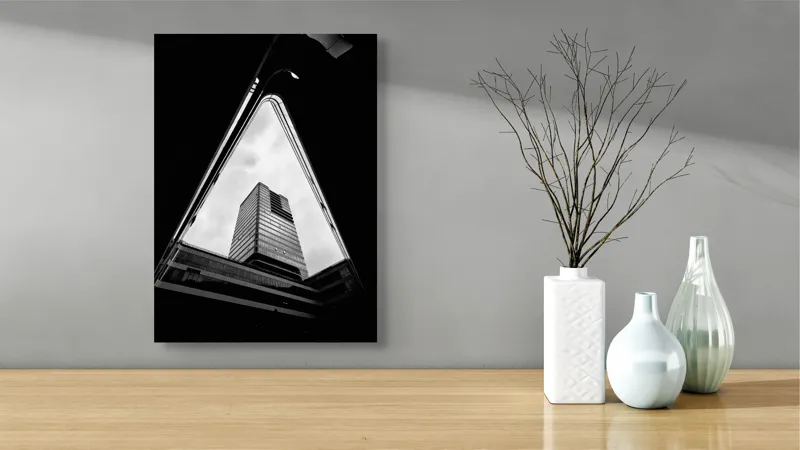 Tablou Canvas, Design Geometric, , Alb-Negru, 39 x 54 cm – poza 4