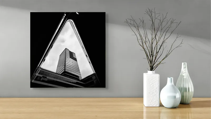 Tablou Canvas, Design Geometric, , Alb-Negru, 50 x 50 cm