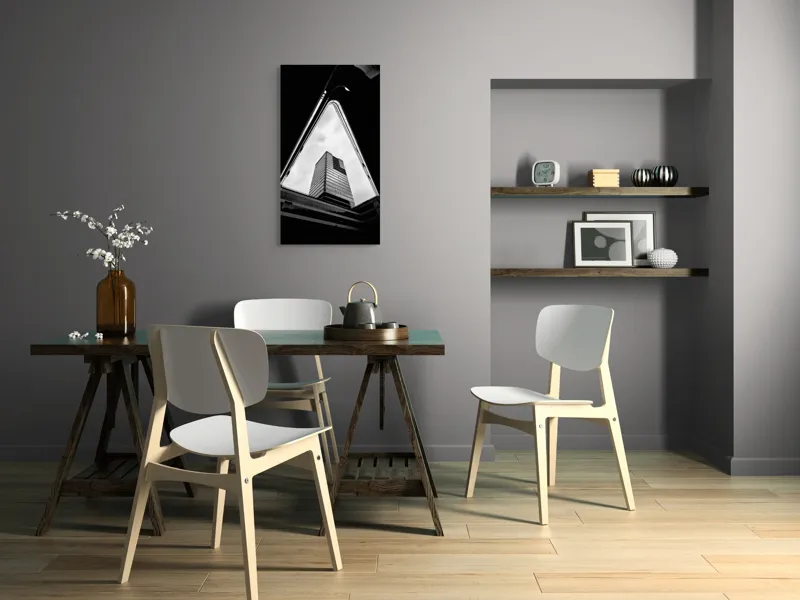 Tablou Canvas, Design Geometric, , Alb-Negru, 50 x 90 cm