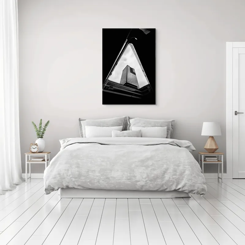 Tablou Canvas, Design Geometric, , Alb-Negru, 70 x 100 cm
