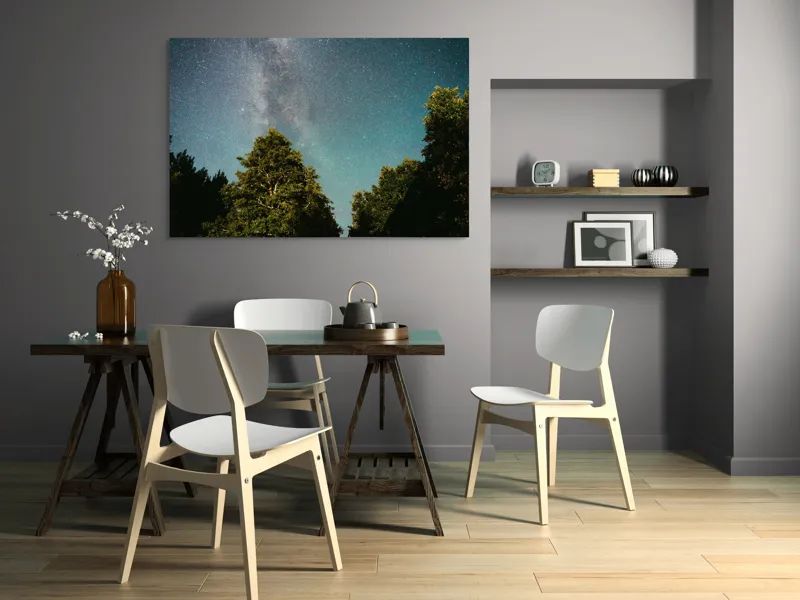 Tablou Canvas, Calea Lactee peste Pădurea Adormită, , Multicolor, 150 x 100 cm – poza 5