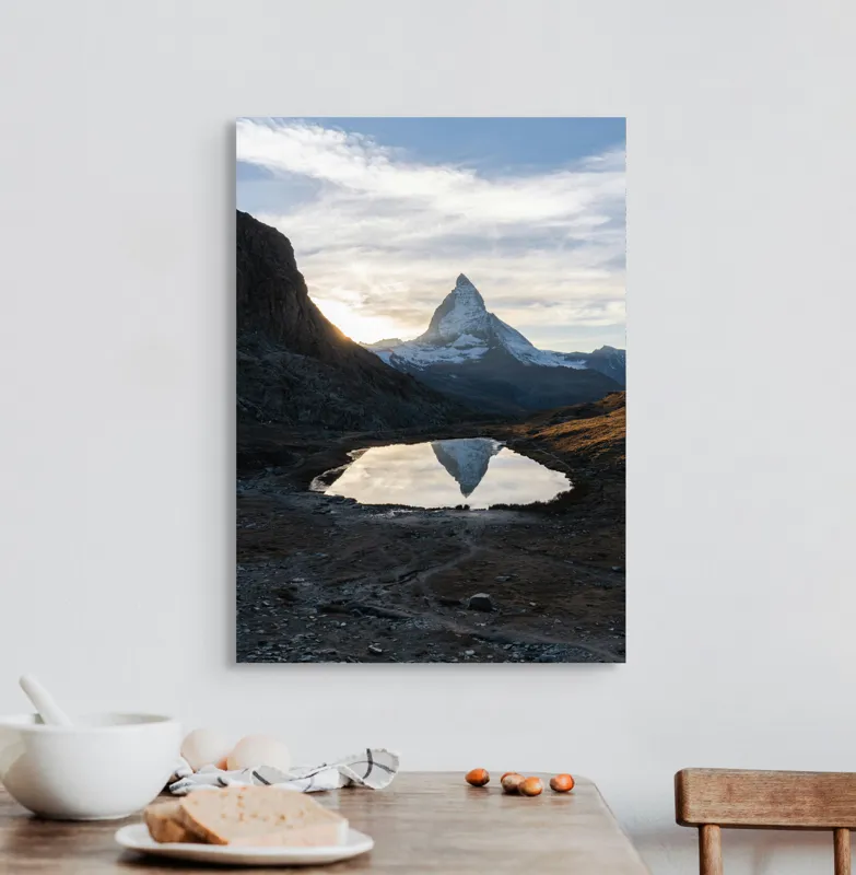 Tablou Canvas, "Reflecții în oglinda muntelui etern", 50 x 70 cm – poza 3