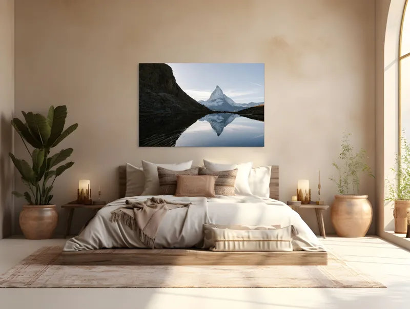 Tablou Canvas Reflecția Tranquilă a Alpinului Colos, 150 x 100 cm – poza 4