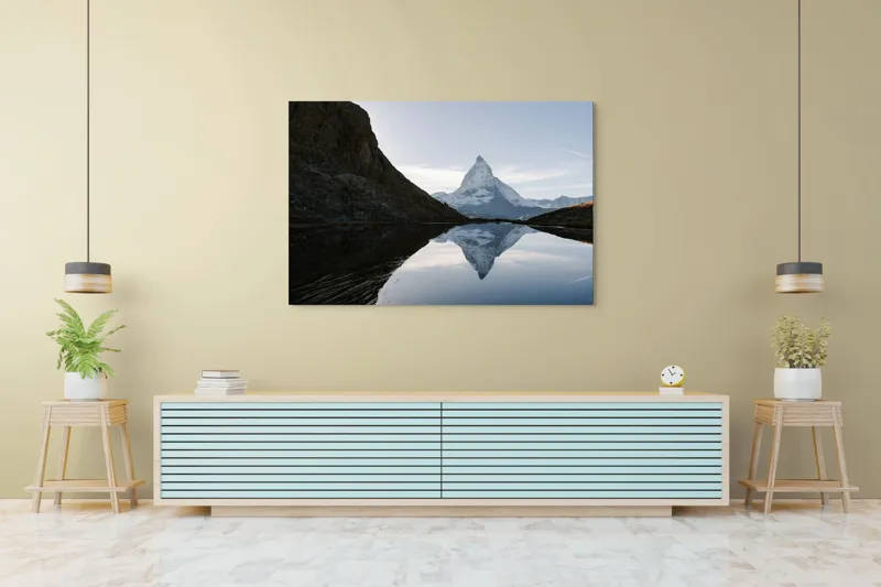 Tablou Canvas Reflecția Tranquilă a Alpinului Colos, 150 x 100 cm – poza 6