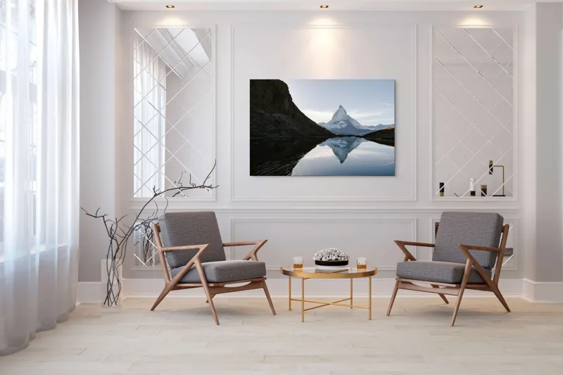 Tablou Canvas Reflecția Tranquilă a Alpinului Colos, 150 x 100 cm – poza 7