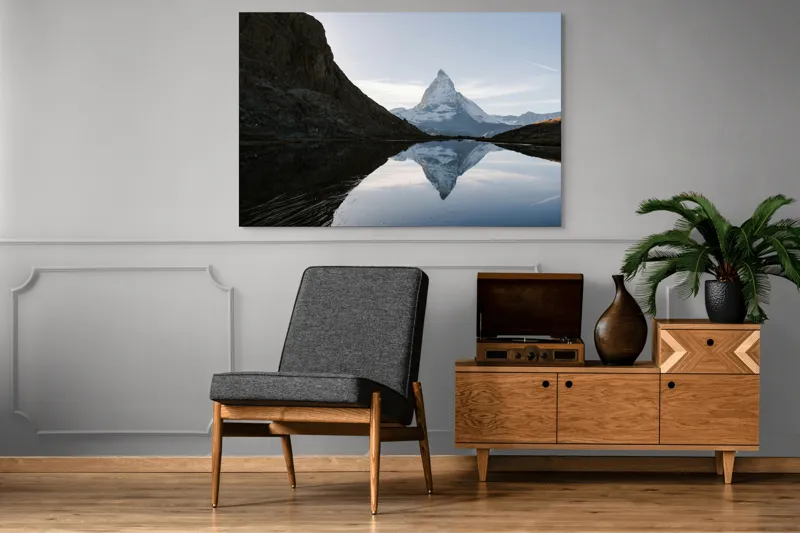 Tablou Canvas Reflecția Tranquilă a Alpinului Colos, 150 x 100 cm – poza 8