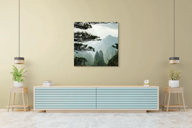 Tablou Canvas Peisaj Montan Multicolor – Artă pentru Interioare, 100 x 100 cm – poza 5