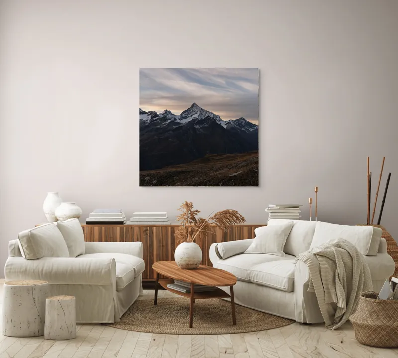 Tablou Canvas pe temă de peisaj cu atmosferă serenoasă, 100 x 100 cm – poza 3