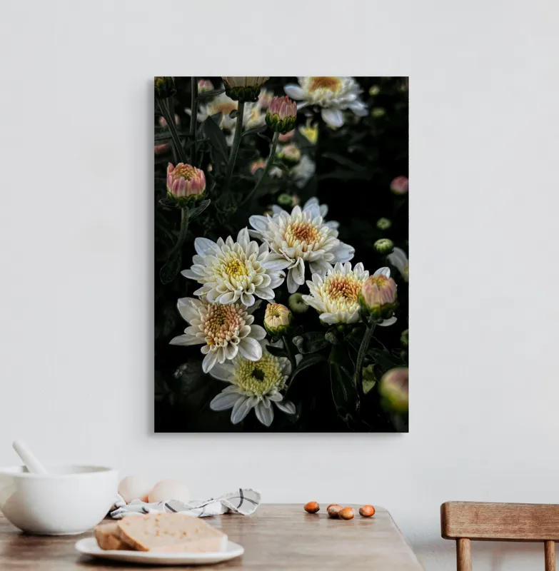 Tablou Canvas Flori de Toamnă în Asfințit Blând, 50 x 70 cm – poza 3