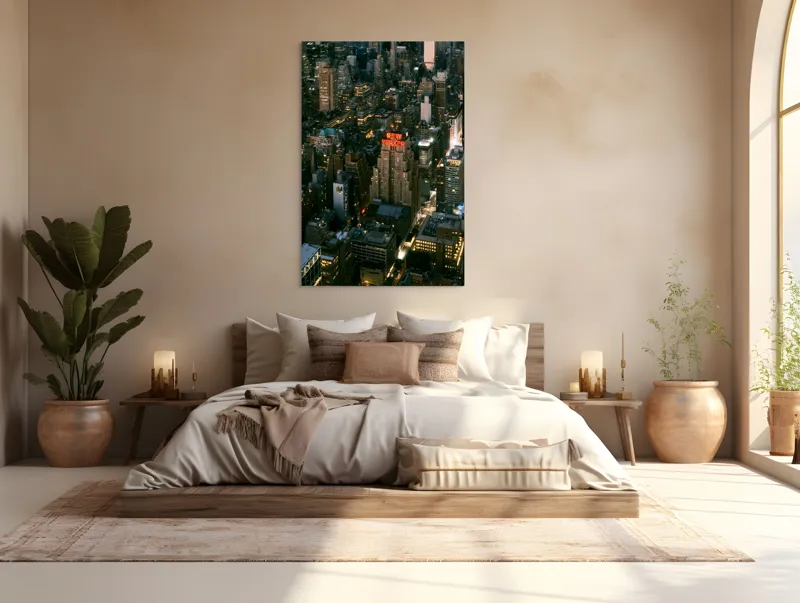 Tablou Canvas Nocturn cu Panoramă Urbană, , Multicolor, 100 x 150 cm – poza 3