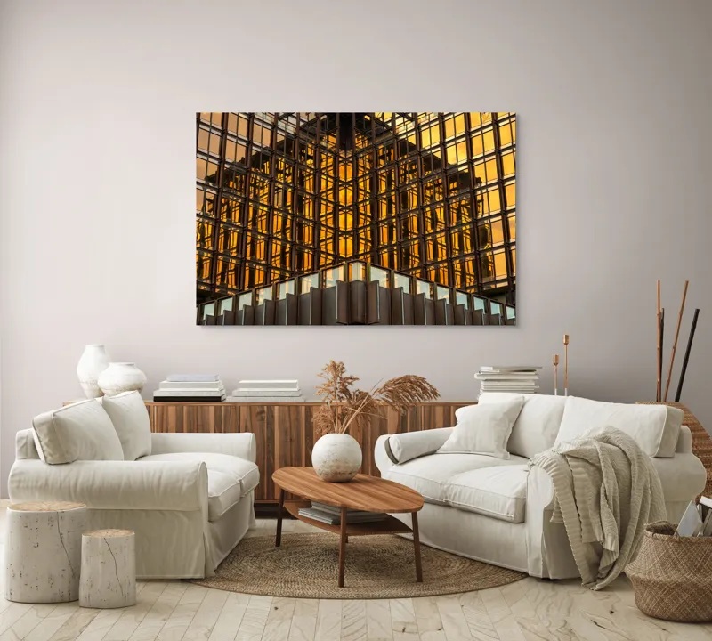 Tablou Canvas Simetrie aurie a orașului vibrant, 150 x 100 cm – poza 3