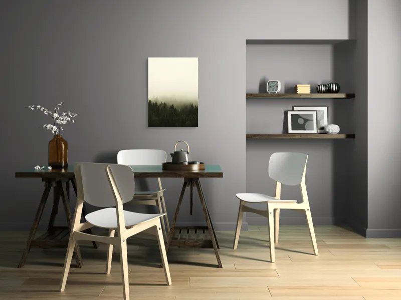 Tablou Canvas cu Pădure în Ceață, , Verde și Gri, 50 x 70 cm – poza 5