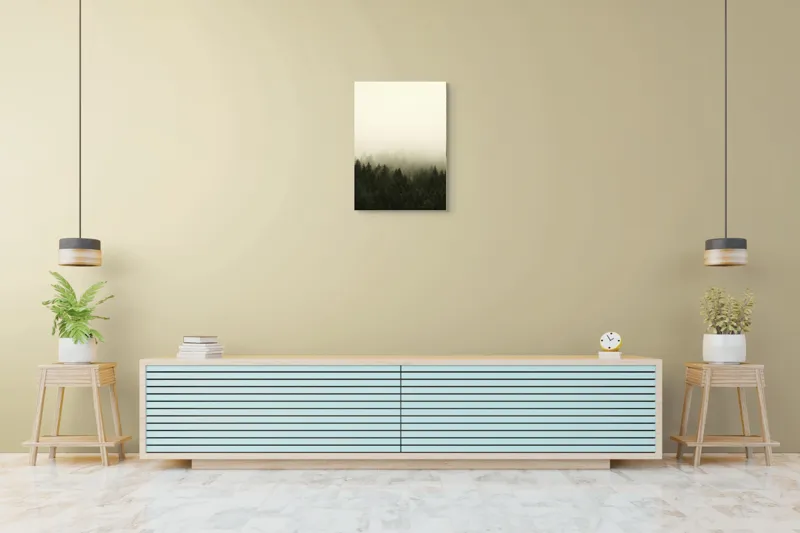 Tablou Canvas cu Pădure în Ceață, , Verde și Gri, 50 x 70 cm – poza 6