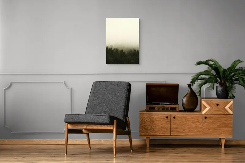 Tablou Canvas cu Pădure în Ceață, , Verde și Gri, 50 x 70 cm – poza 8