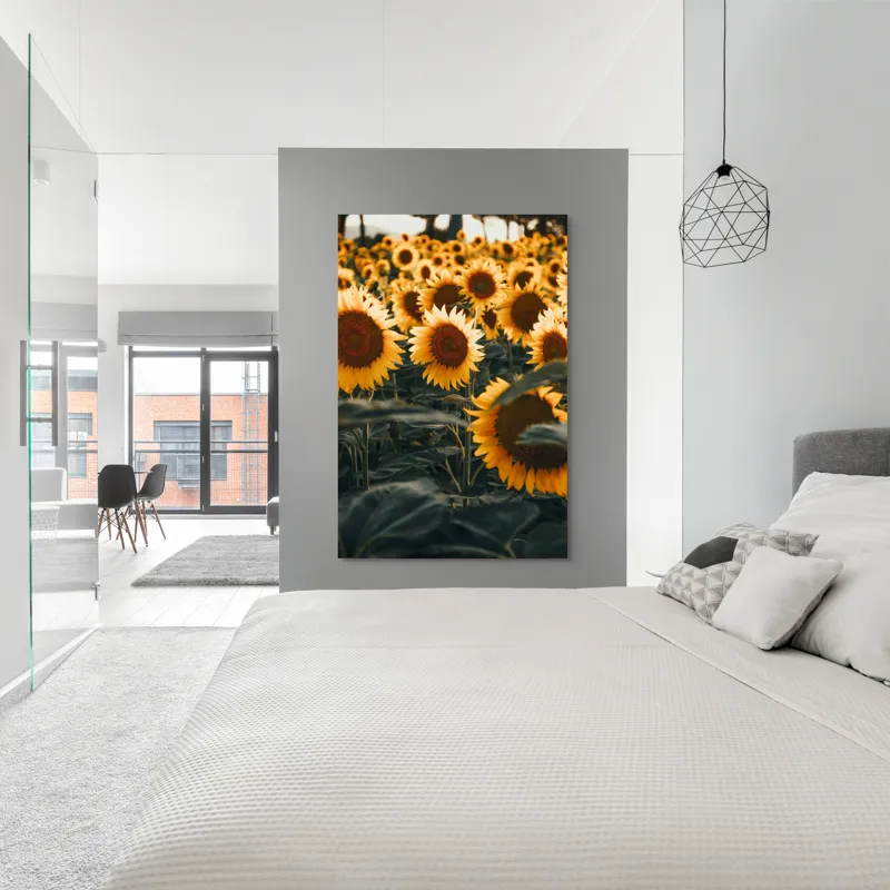 Tablou Canvas Câmpul Magnific al Florilor de Floarea-soarelui Vară Natură, 100 x 150 cm – poza 5
