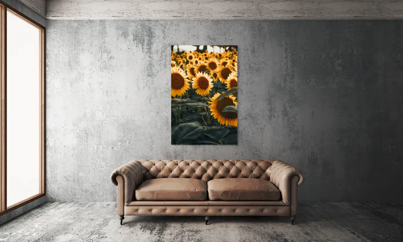 Tablou Canvas Câmpul Magnific al Florilor de Floarea-soarelui Vară Natură, 100 x 150 cm – poza 6