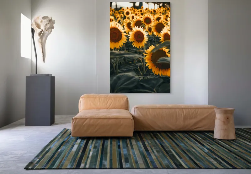 Tablou Canvas Câmpul Magnific al Florilor de Floarea-soarelui Vară Natură, 100 x 150 cm – poza 7