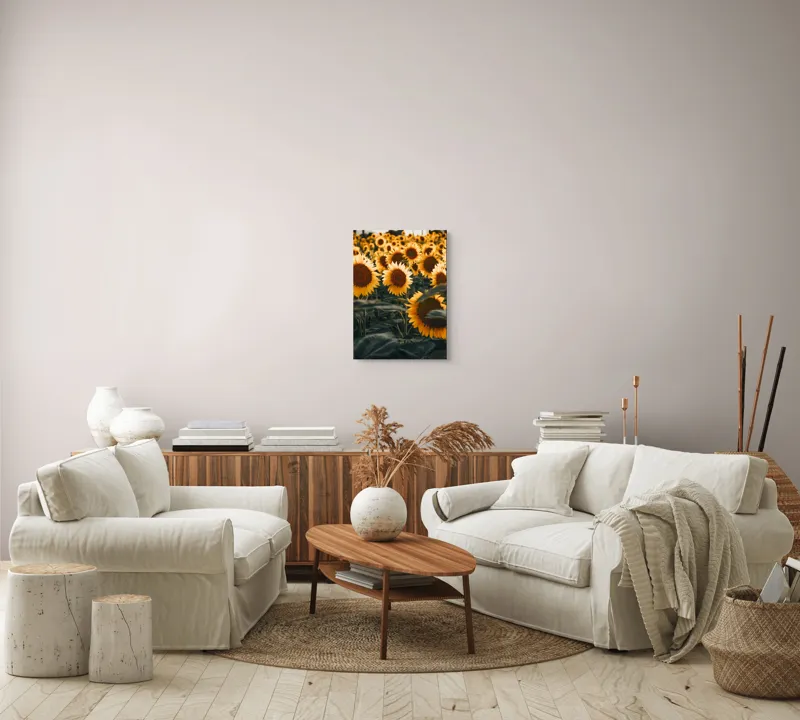Tablou Canvas Câmpul Magnific al Florilor de Floarea-soarelui Vară Natură, 39 x 54 cm – poza 5