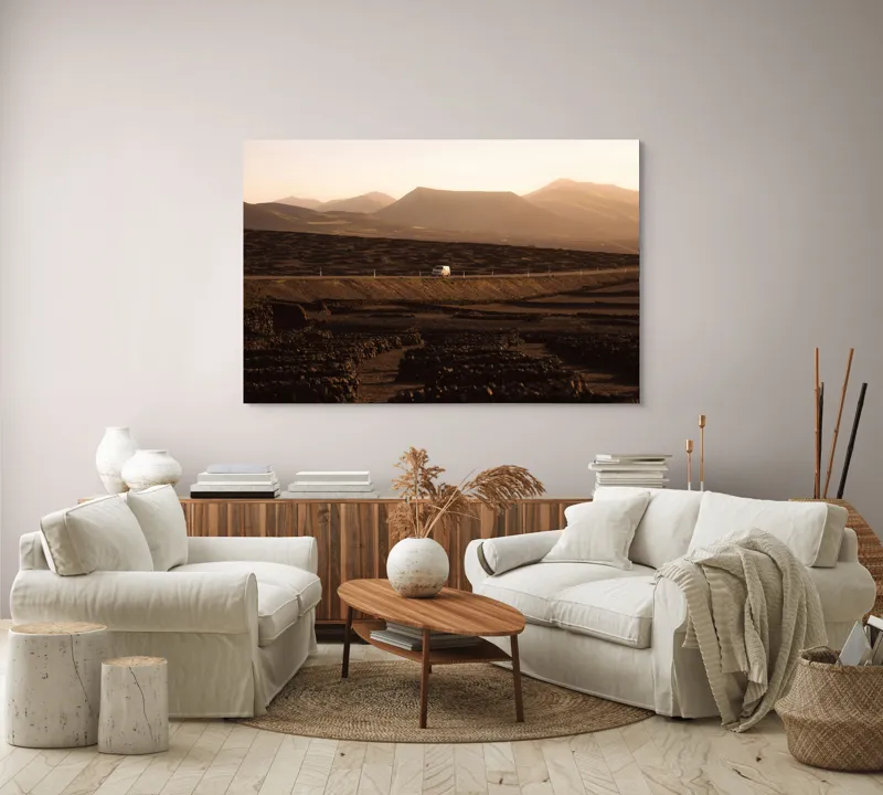 Tablou Canvas, Peisaj cu Apus, Munți și Drum, , Multicolor, 150 x 100 cm – poza 3
