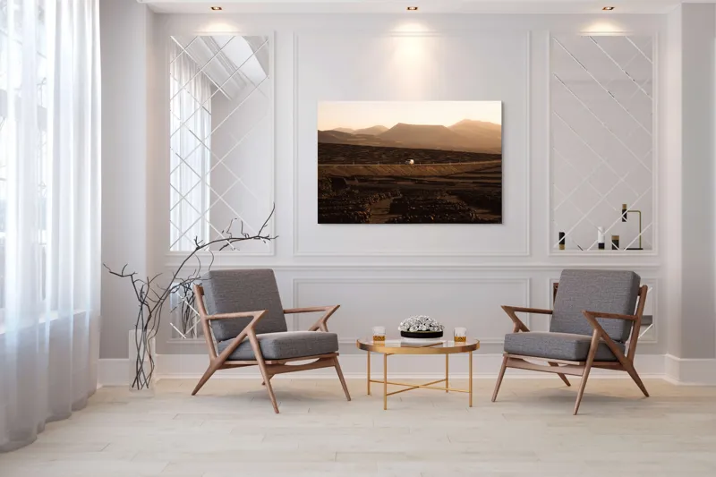 Tablou Canvas, Peisaj cu Apus, Munți și Drum, , Multicolor, 150 x 100 cm – poza 7