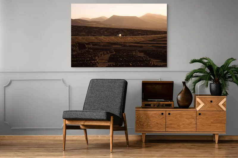 Tablou Canvas, Peisaj cu Apus, Munți și Drum, , Multicolor, 150 x 100 cm – poza 8