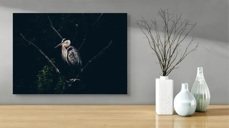 Tablou Canvas cu Egretă Multicolor – Artă Murală Elegantă, 70 x 50 cm – poza 3