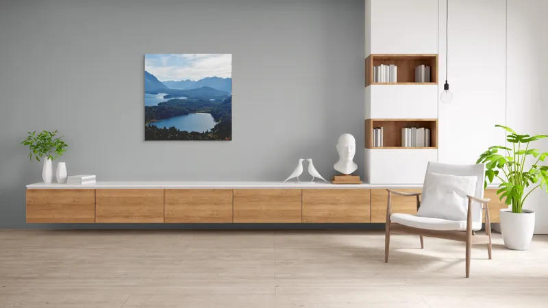 Tablou Canvas Peisaj Natură Lacuri Munți Cer Vârfuri, 100 x 100 cm – poza 8