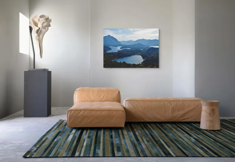 Tablou Canvas Peisaj Natură Lacuri Munți Cer Vârfuri, 100 x 70 cm – poza 7