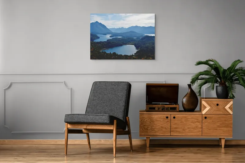 Tablou Canvas Peisaj Natură Lacuri Munți Cer Vârfuri, 100 x 70 cm – poza 8