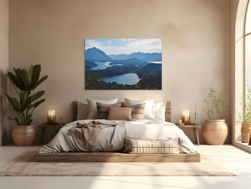 Tablou Canvas Peisaj Natură Lacuri Munți Cer Vârfuri, 150 x 100 cm – poza 4
