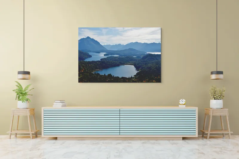 Tablou Canvas Peisaj Natură Lacuri Munți Cer Vârfuri, 150 x 100 cm – poza 6