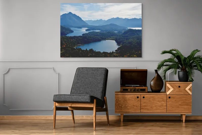 Tablou Canvas Peisaj Natură Lacuri Munți Cer Vârfuri, 150 x 100 cm – poza 8