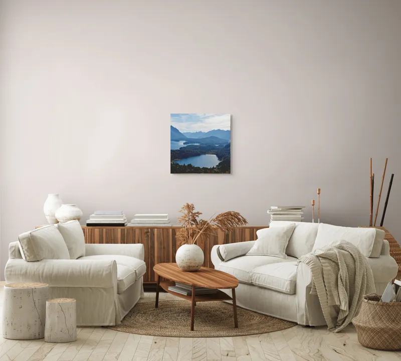 Tablou Canvas Peisaj Natură Lacuri Munți Cer Vârfuri, 50 x 50 cm – poza 7