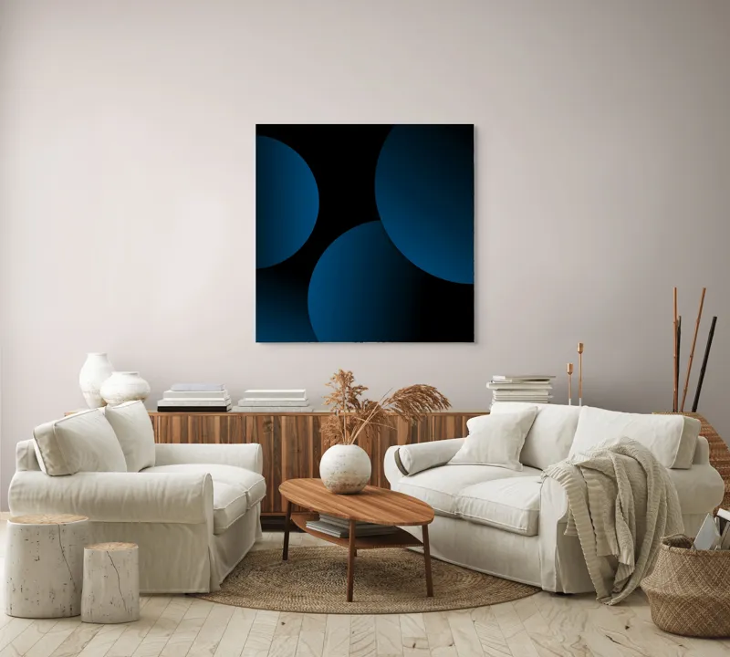 Tablou Canvas Abstract, Sferele Ascunse ale Nopții Albastre, 100 x 100 cm – poza 3