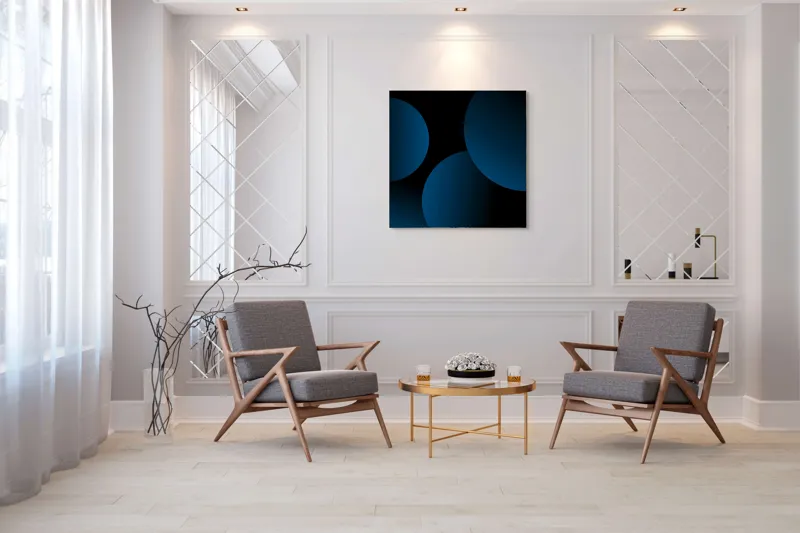 Tablou Canvas Abstract, Sferele Ascunse ale Nopții Albastre, 100 x 100 cm – poza 7