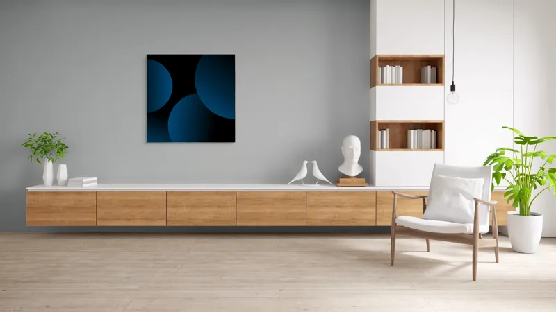 Tablou Canvas Abstract, Sferele Ascunse ale Nopții Albastre, 100 x 100 cm – poza 8