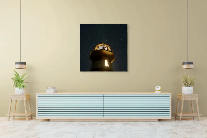 Tablou Canvas Far și Cer Înstelat Multicolor, 100 x 100 cm – poza 5