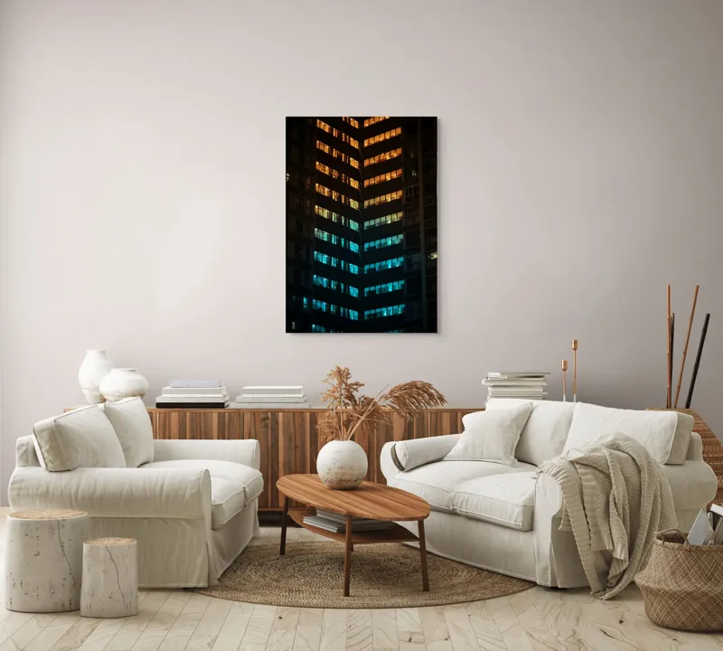 Tablou Canvas, "Orașul în lumini colorate nocturne", 70 x 100 cm – poza 4
