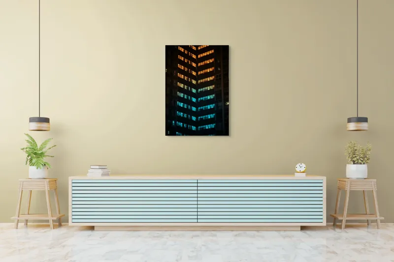 Tablou Canvas, "Orașul în lumini colorate nocturne", 70 x 100 cm – poza 5