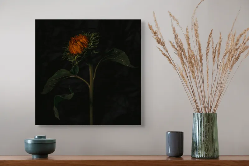 Tablou Canvas Floarea contemplativă în amurgul umbrei, 50 x 50 cm – poza 4