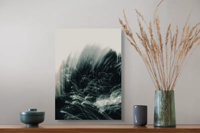 Tablou Abstract Dinamic: Armonie în Mișcare și Fluiditate, 39 x 54 cm – poza 3
