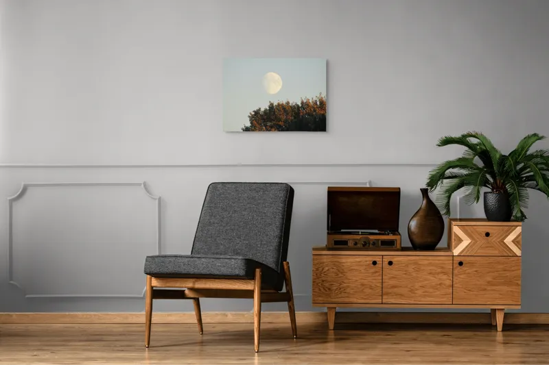 Tablou Canvas Luna printre frunze toamneți artă murală, 70 x 50 cm – poza 4
