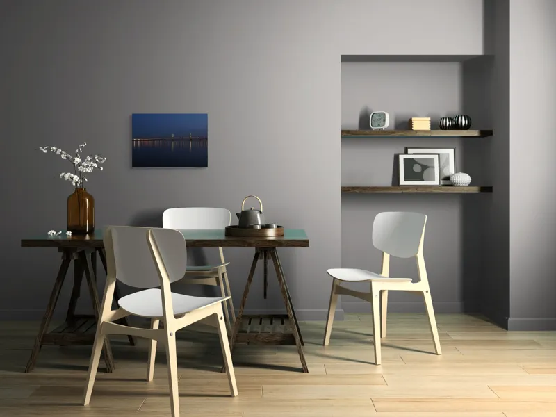 Tablou Canvas Reflexii Nocturne peste Podul Iluminat, 54 x 39 cm – poza 6