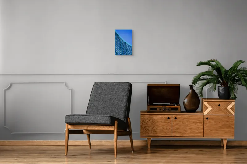 Tablou Canvas, "Arhitectura Albastră în Valuri Elegante", 26 x 39 cm – poza 8