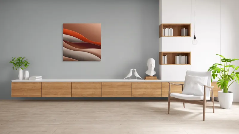 Tablou Canvas cu valuri abstracte, artă murală modernă, 100 x 100 cm – poza 8